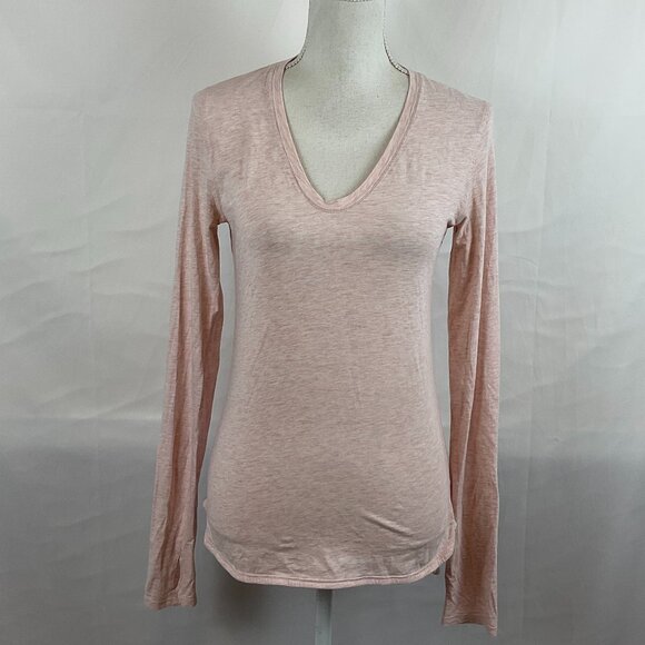 Lululemon Circadian Long Sleeve V-Neck Tee Heathered Mink Berry Pink Heather - Picture 2 of 12